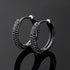 Fully Iced Rhodium Plated Pave 3D Black CZ Honey Comb Men & Women Hoop Earring
